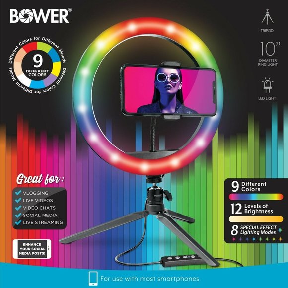 10" RGB Selfie Ring Light Studio Kit with Special Effects new in box - Picture 5 of 11